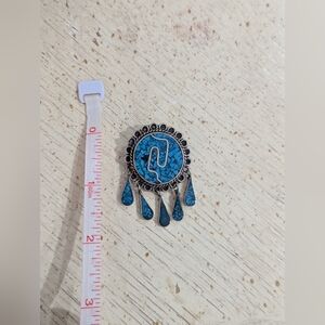 Blue Stone Pendant with Silver Accents 13 Grams Of Silver